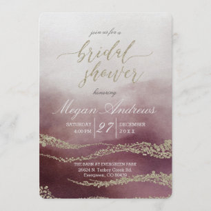 Cranberry Watercolor Invitation de la douche nupti