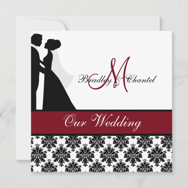 Cranberry Wedding Couple Wedding Invitation (Front)