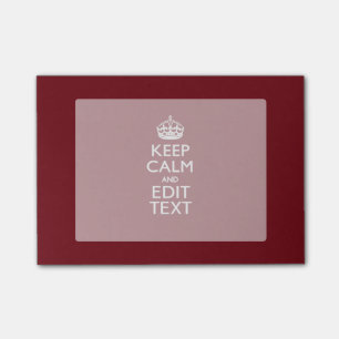 Cranberry Wine Burgundy Keep Calm Have Your Text Post-it Notes