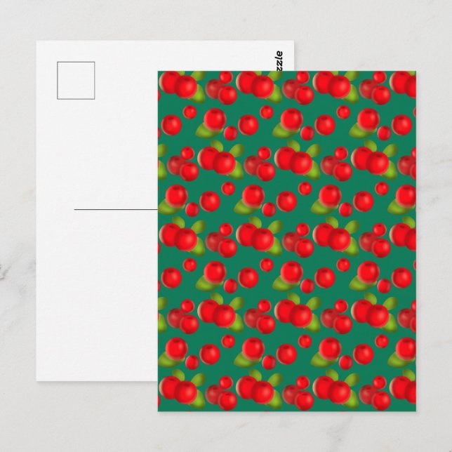 Cranberry With Leaves Postcard (Front/Back)