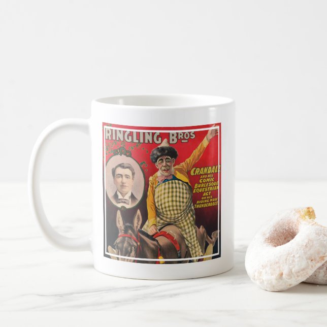 Crandall The Clown Performing With His Mule Coffee Mug (With Donut)