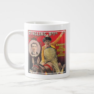 Crandall The Clown Performing With His Mule Large Coffee Mug