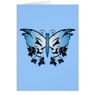 Crâne à papillon - bleu