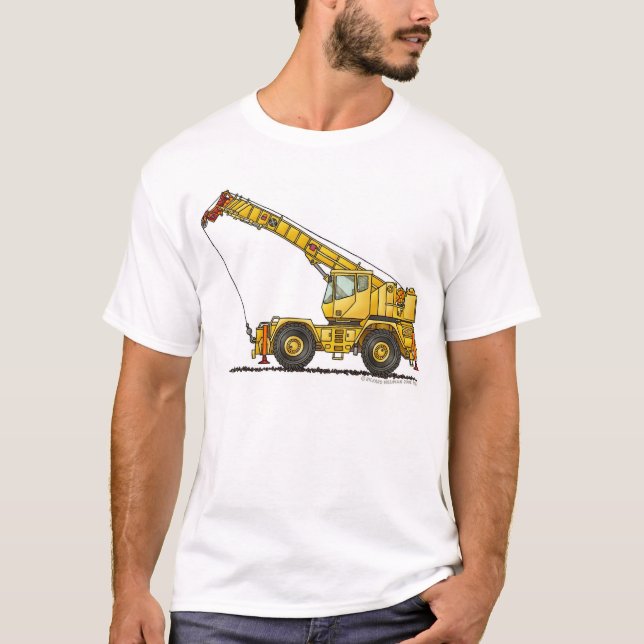 Crane All Terrain Hydraulic Construction Apparel T-Shirt (Front)