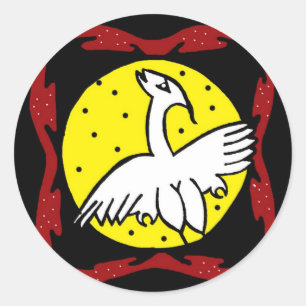 Crane and moon sticker