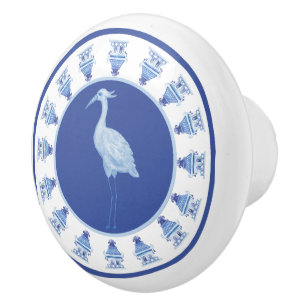 Crane and Temple Ceramic Drawer Pull