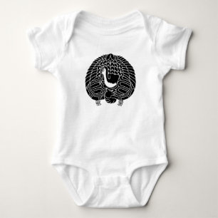 Crane and turtle baby bodysuit