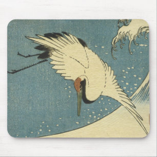 Crane and Wave, Hiroshige Mousepad