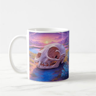 Crâne animal dans le désert Coucher de café Mug