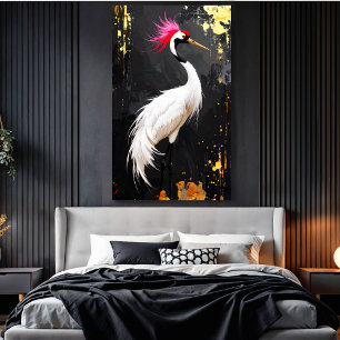 Crane Art  - Contemporary Asian‑Inspired Design Canvas Print