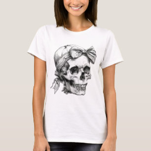 Crâne avec fond Halloween T-shirt Creep It Real BW