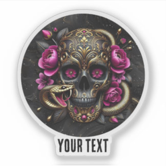 Crâne Avec Sticker Personnalisé Snake.