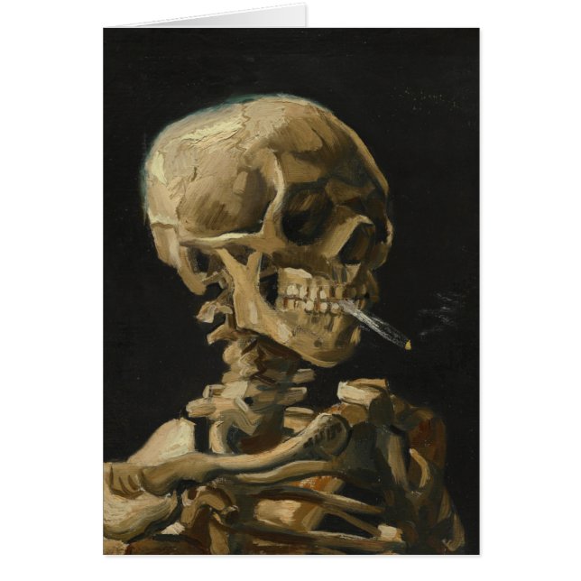 Crâne avec une cigarette brûlante par Vincent Van  (Devant)