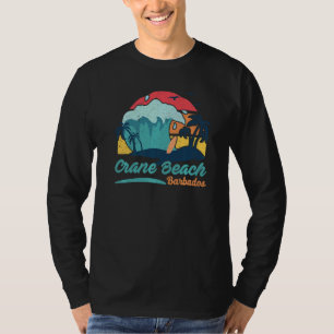 Crane Beach Barbados Beach Summer Surfing Sunset P T-Shirt