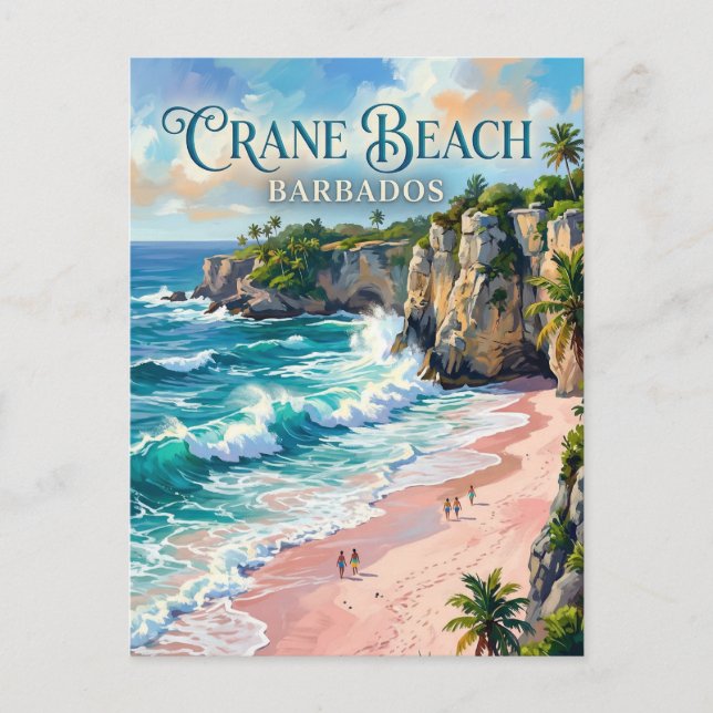 Crane Beach Barbados Postcard (Front)
