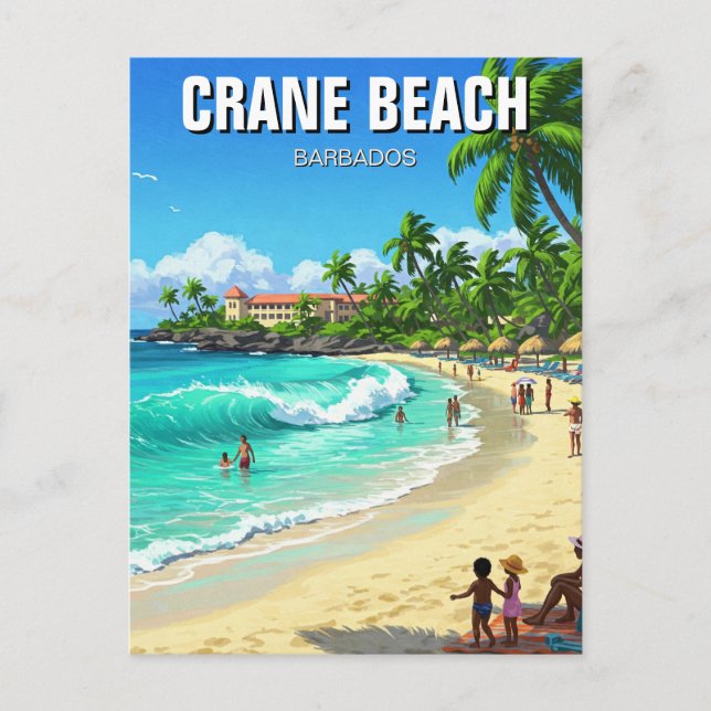 Crane Beach Barbados Travel Postcard (Front)