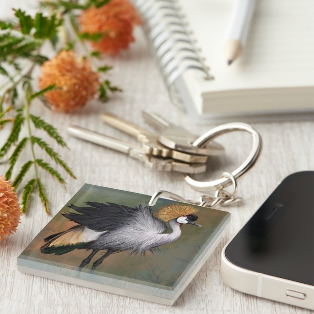 Crane Bird Keychain Gift (Front Right)