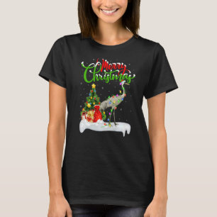 Crane Bird Xmas Decorations Santa Crane Christmas T-Shirt