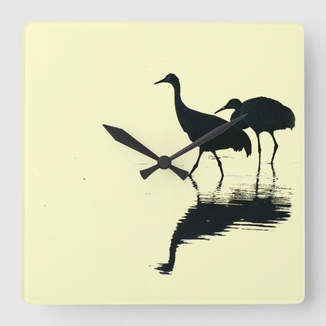 Crane Birds Wall Clock (Front)