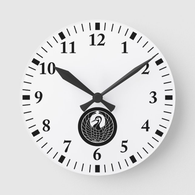 Crane circle in circle round clock (Front)