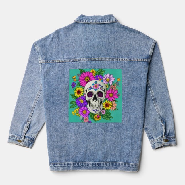 crâne coloré avec des fleurs  (Verso)