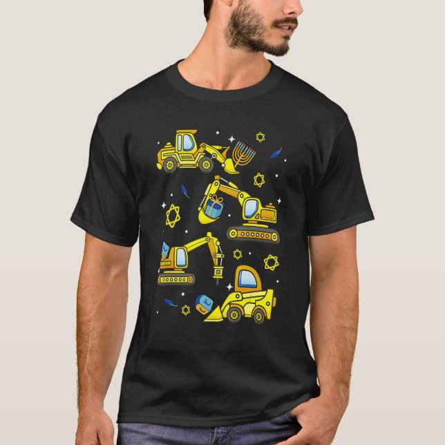 Crane Construction Chanukah Pyjamas Toddler Boys H T-Shirt (Front)