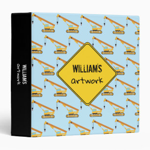 Crane Construction Truck Artwork Artist Keepsake Binder