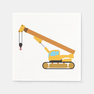Crane Construction Truck Napkin