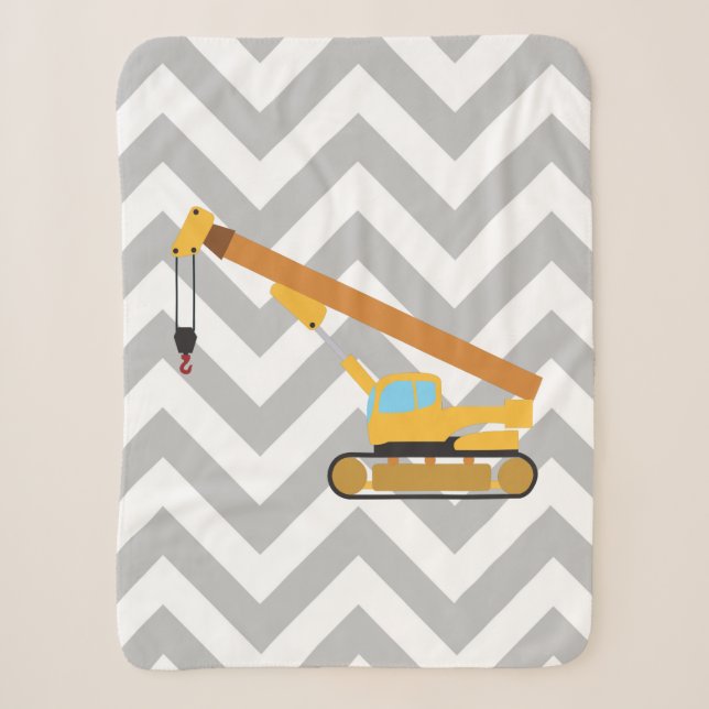 Crane Construction Truck Sherpa Blanket (Front)
