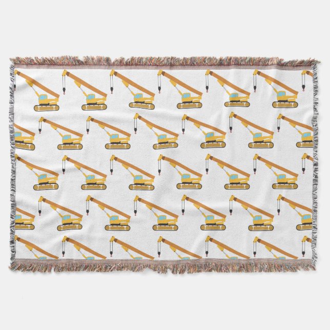 Crane Construction Truck Throw Blanket (Front)