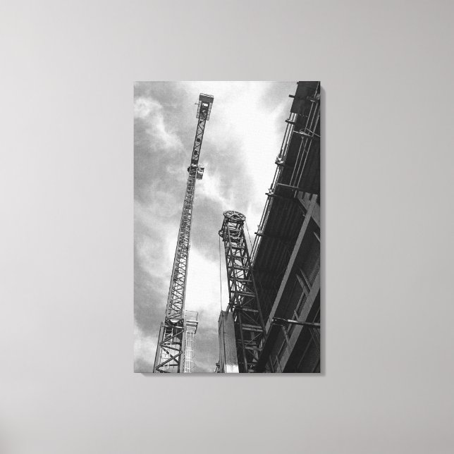 Crane & Counterweight Construction Equipment Photo Canvas Print (Front)