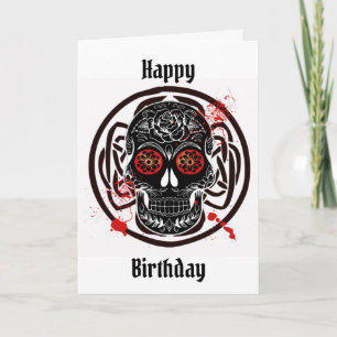 Crâne de bonbon Carte d'anniversaire gothique