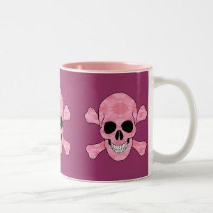 Crâne De Camouflage Rose Et Mug De Crossbones