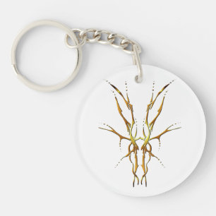 Crâne de Cerf Tribal Doré Design de Chasse