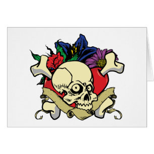Crâne de coeur de tatouage