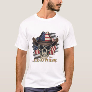 Crâne de cow-boy patriote américain - T-shirt clas