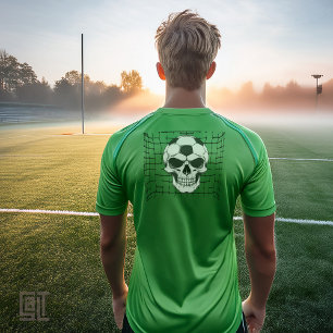 Crâne de football dans le filet de but - T-shirt d