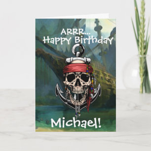 Crâne de Pirate Carte de Vaisseau Fantôme Capitain