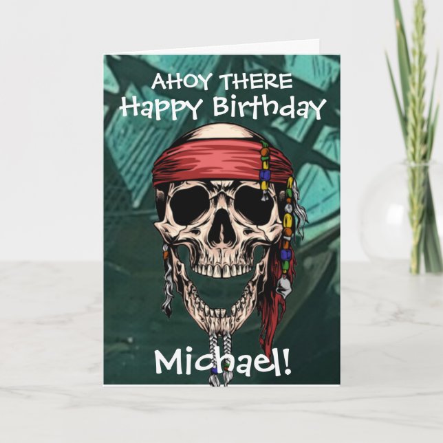 Crâne de Pirate Fantôme Capitaine Os Navire Carte (Devant)