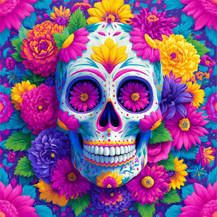 Crâne de sucre Calavera Jour des morts carreau en