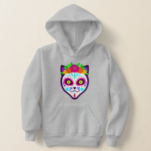 crâne de sucre de chats d'halloween mexicain