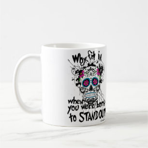 Crâne de sucre et tasse de graphiques