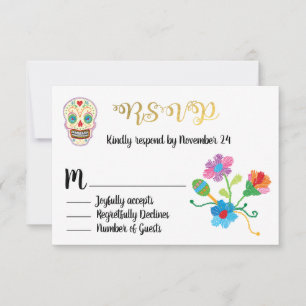 Crâne de sucre floral à feuille d'or RSVP de la fê