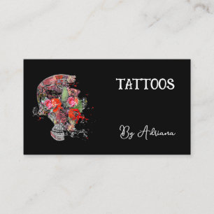 Crâne de tatouage carte de visite