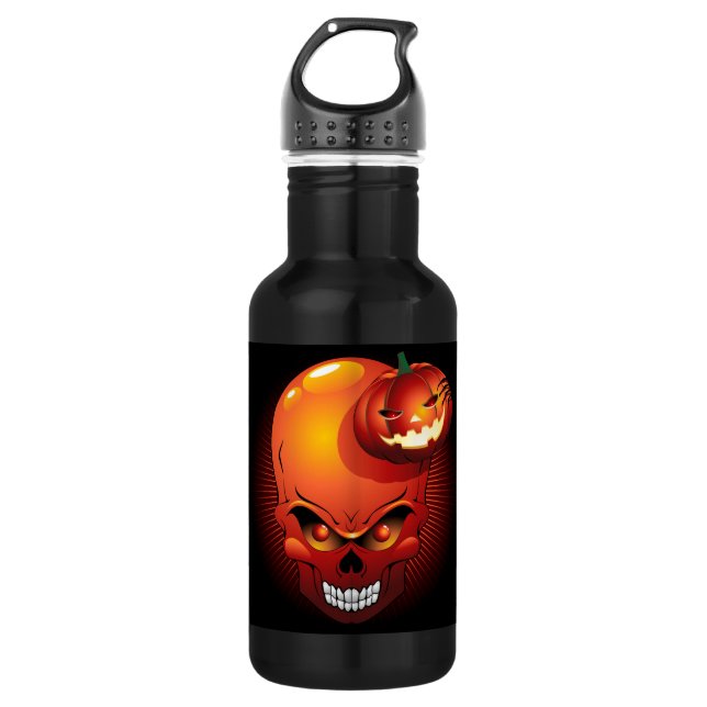 Crâne d'Halloween et bouteille de liberté Citrouil (Devant)