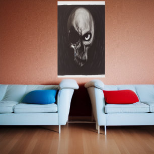 Crâne du mal pur AI Art Poster