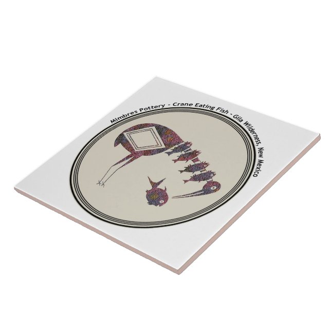 Crane Eating Fish Tile (Side)