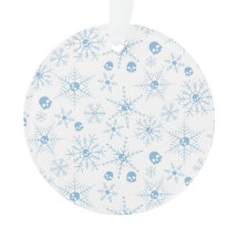 Crâne effrayant Creepmas Noël Snowflakes blanc