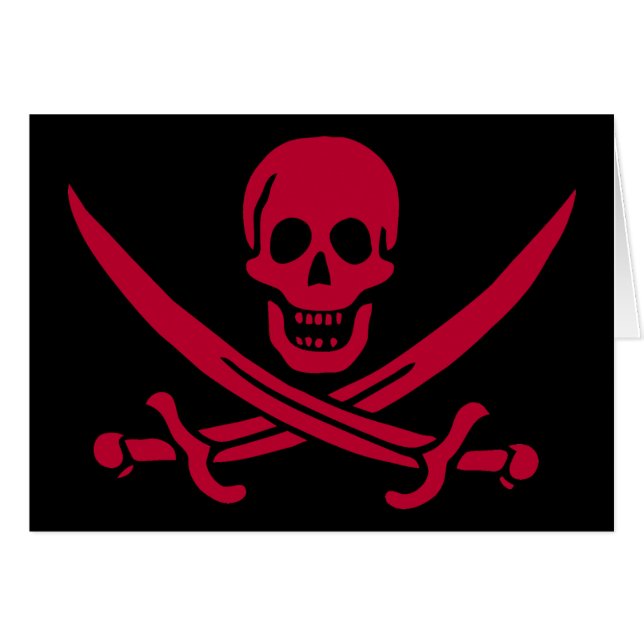 Crâne et épées de Crimson Drapeau pirate de Calico (Devant horizontal)