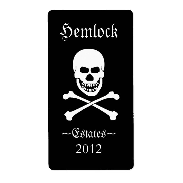 Crâne et os croisés Halloween Drôle bouteille de v (Devant)